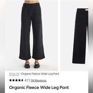 NWT MATE the Label Organic Fleece Wide Leg Pants in Black - M